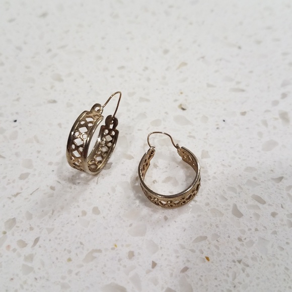 Jewelry - Gold Hoop Patterned Earrings